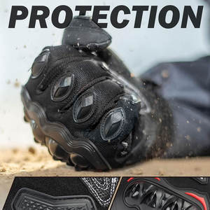 ถุงมือแข่งรถมอเตอร์ไซด์แบบระบายอากาศสำหรับทุกเพศถุงมือหนังคุณภาพฉลากส่วนตัวเข็มขัดวัสดุดีสำหรับกีฬาปรับแต่งโลโก้ได้ - Product Image 3