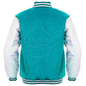 แจ็กเก็ตเลตเตอร์แมนแขนหนังทนทานสำหรับแฟนกีฬาเสื้อแจ็คเก็ตแขนหนังแฟชั่น - Product Image 2