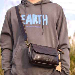 Bolso bandolera de cuero genuino para hombre, bandolera impermeable, bandolera con estilo a la moda, 2017 - Product Image 4