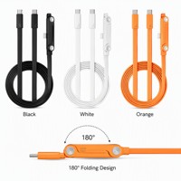 Kabel Data USB-C ke USB-C USB 3.0 XXD 240W Desain Lipat 180 Derajat Konduktor Tembaga Murni untuk Ponsel Laptop Tablet