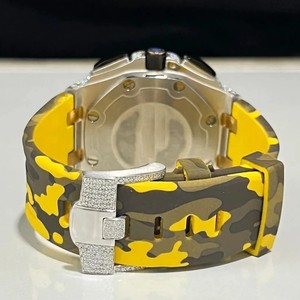 Reloj de Pulsera Automático de Lujo Personalizado, Estilo Hip Hop, Diseño Hueco, Acero Inoxidable Dorado, Cristal de Silicona GRA - Product Image 4