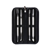 Poussoirs à cuticules Lime à ongles Coupe-cuticules Poussoir et dissolvant pour ongles Utilisation sur les doigts Noir Couleur unie Ongles en acier inoxydable