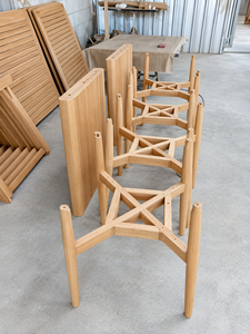 Juego de Mesa de Comedor de Madera de Teca, Estilo Moderno Minimalista, Madera Sólida Indonesia, Listo para Enviar, para Hogar y Hotel - Product Image 3