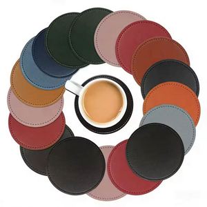 Sous-verres en cuir PU gravés au laser avec logo pour événements promotionnels d'entreprise, restaurants et hôtels - Product Image 4