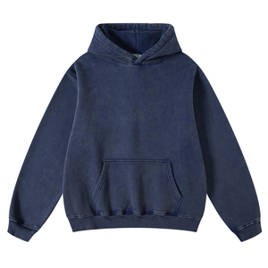 Sweat à capuche bleu royal à la mode délavé à l'acide nouveau design de qualité supérieure Streetwear épaule tombante respirant sweats à capuche écologiques pour les femmes - Product Image 5