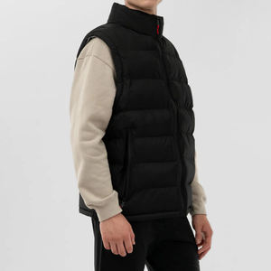 Chaleco de burbujas transpirable impermeable con cuello levantado de lona ligera personalizada de talla grande para hombre de invierno - Product Image 3