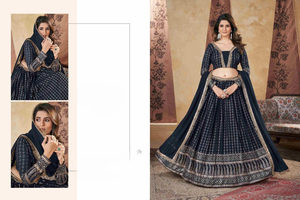 Exclusivo HeavyDesigner Bollywood Chinon Seda Bordado Pesado Trabajo Lehenga - Product Image 3