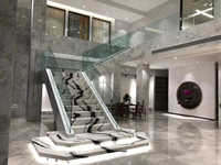 Lumière LED moderne suit Panda antidérapant Carreaux d'escalier en marbre blanc Panda naturel d'intérieur Marbre d'escalier blanc avec veines