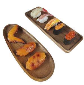 Wooden Platters Party Appetizer Fruit Serving Tray Decor Large Acacia Wood Cheese <b>Board</b> <b>Cake</b> Food Safe Snack Plates - Product Image 3
