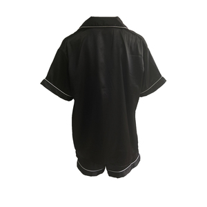 Vêtements de nuit d'été personnalisés pour femmes, vêtements de nuit à manches courtes, pyjama en soie, costume, logo personnalisé, ensemble de pyjamas en satin deux pièces pour femmes - Product Image 6