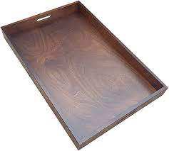 Bandeja decorativa de madera para servir frutas de alta calidad y bandeja de madera decorativa para decoración del hogar vajilla diseño de cuatro ruedas de aluminio - Product Image 5