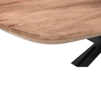 Table à manger carrée de style moderne danois en bois de manguier et fer, durable et imperméable, pour la maison, le bureau, l'hôtel, le restaurant, la cuisine