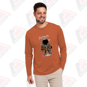 T-shirt en jersey de coton à manches longues pour homme Heritage, écologique, confort estival, appliques disponibles, denim, batik, velours côtelé, perles - Product Image 3