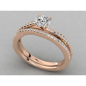 9K Gold Solitaire Lab Grown Diamond <b>Ring</b> <b>Set</b> for <b>Women</b> Elegant Engagement Wedding Fine Jewelry Bridal Gift Certified Premium - Product Image 4