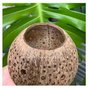 Porte-bougie en forme de coquille de noix de coco, artisanat naturel, conception personnalisée, Logo de Eco2go Vietnam, vente en gros - Product Image 6