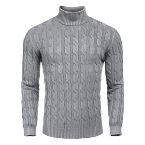 Pulls à col roulé en tricot pour homme 100% coton sur mesure Anti-froissement Col rond Manches longues Pulls pour homme - Product Image 1