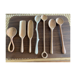 Juego de cuchara y tenedor de madera-Cucharas de cocina hechas de madera natural-Ideal para uso en cocina o servicio de restaurante - Product Image 1