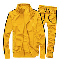 Ensemble de survêtement 2 pièces personnalisé pour homme, veste zippée et pantalon en coton, polyester et polaire, pour la gym et le sport