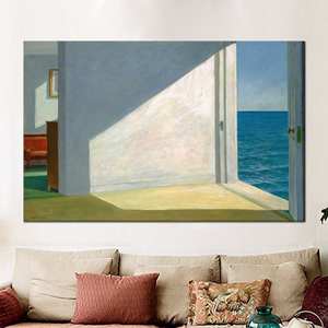Tableau imprimé sur toile inspiré d'Edward Hopper, « Rooms By The Sea », encadré et prêt à être accroché - Product Image 1