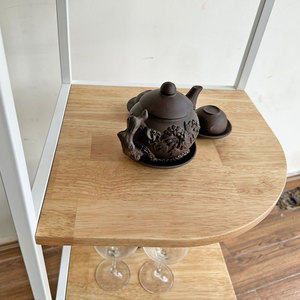 Étagère d'angle murale en bois naturel KGT68017 avec tiroirs à cadre en fer, type support, pour la maison, le salon, la salle de bain, la cuisine, le rangement de bijoux - Product Image 6