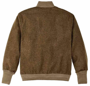 Bomber de lana genuina, color oliva oscuro, chaqueta clásica en blanco al por mayor, forro de Sherpa con marca personalizada - Product Image 2