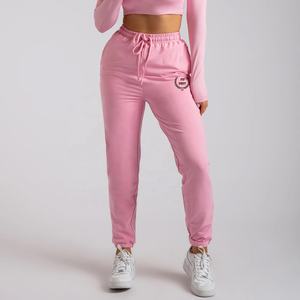 Wholesale High Quality Pink Oversize Women Stacked Baggy Unisex <b>Lace</b> Eco-Friendly Breathable Cotton Thermal Fleece Joggers - Product Image 6
