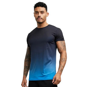 Camisetas de entrenamiento para hombres, camisetas de entrenamiento estirables de LICRA de algodón, camisetas de secado rápido para hombres, camiseta de gimnasio caliente ajustada, OEM personalizada - Product Image 6