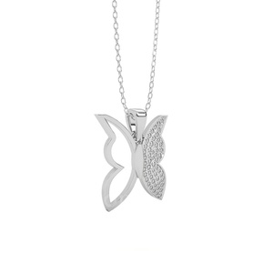 Bijoux fins cloutés or/argent pendentifs et breloques Zircon/Moissanite/Lab Grown/Natural Diamond Monarch Butterfly Design Diamond - Product Image 2