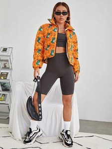 2025 nueva llegada de moda de invierno de manga larga para mujer sublimada burbuja Puffer chaqueta transpirable de invierno - Product Image 3