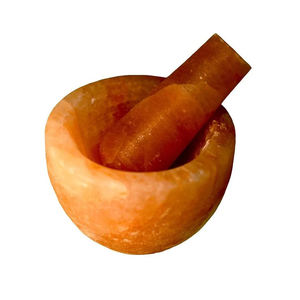 Mortier et pilon en sel rose de l'Himalaya à double usage pour la cuisine et la décoration de la maison sculptés à la main à partir de l'artisanat naturel du Pakistan - Product Image 1
