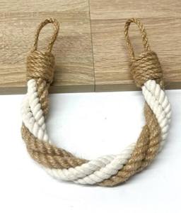 Jute & Cotton Curtain <b>Tiebacks</b>: Minimalist Rope Holdbacks - Product Image 2