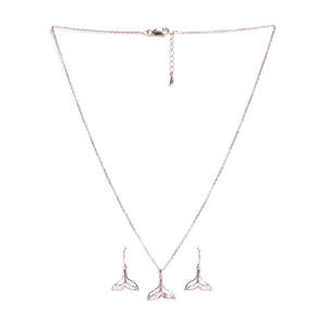 Conjunto de Joyería Fina con Diseño de Cola de Ballena Plateada, con Circonitas y Perlas de Agua Dulce, Chapado en Oro, Ideal para Novias y Fiestas - Product Image 4