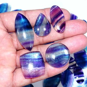 พลอยธรรมชาติสำหรับเครื่องประดับอัญมณีธรรมชาติ fluorite cabochons อัญมณีหลวม fluorite ราคาโรงงานจากอินเดีย - Product Image 6