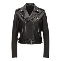 Veste en cuir véritable de marque en peau de mouton pour femmes Veste de moto en cuir de mouton à revers en fausse fourrure pour femmes