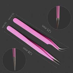 Nouvel arrivage Instruments de beauté Pince à cils Lot de 2 pinces de beauté de couleur rose par TARIQ MFG CO - Product Image 4
