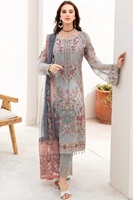 Costumes de soirée Shalwar kameez pour femmes en mousseline de très haute qualité avec une robe respirante brodée très fine