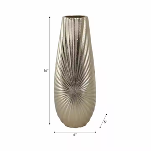 Florero de Metal dorado, diseño Floral decorativo para decoración de mesa de oficina en casa, decoración Impex - Product Image 4
