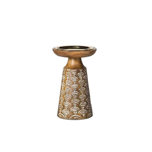Bougeoir en métal en aluminium de finition brillante pour le bougeoir votif en verre d'accessoires de décoration d'hôtel de restaurant - Product Image 4