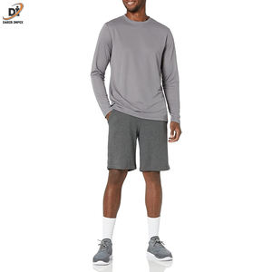 Venta al por mayor 250G Camiseta de algodón puro para hombre Camisa térmica de manga larga de peso pesado con cuello redondo liso Diseño liso - Product Image 2