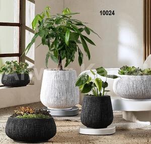 กระถางต้นไม้ทรงกระบอกจากไฟเบอร์เคลย์ - Product Image 1