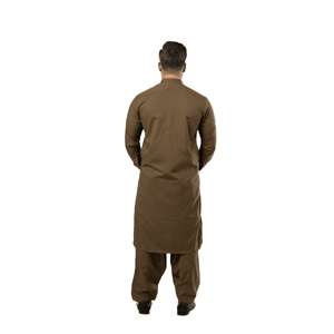 Kurta Tradicional Musulmana para Hombre R33, Largo hasta el Tobillo, Cuello Alto, Antiencogimiento, con Diseño Mehandi - Product Image 4