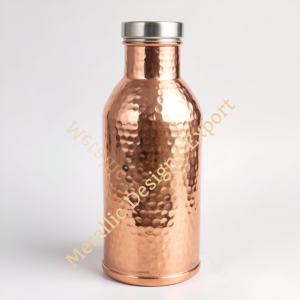 Botella de agua compacta de cobre martillado de 500ml, ecológica, a prueba de fugas, beneficios ayurvédicos para la salud, Color personalizado anticorrosión - Product Image 2