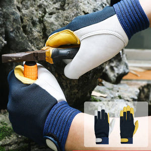 Gants de travail réfléchissants en cuir de mouton grainé, gants de sécurité pour la conduite, la construction industrielle, la protection personnelle, l'assemblage, les conducteurs - Product Image 4