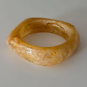 Clear Amber Marbled <b>Resin</b> Napkin <b>Rings</b> Set of Two Handmade Lightweight Dining Decor Accessory for Spring and Summer - Product Image 2