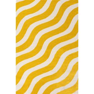 Modern <b>Printed</b> Yellow & White Diamond Rug for Living Room <b>Bedroom</b> Entryway - Product Image 1