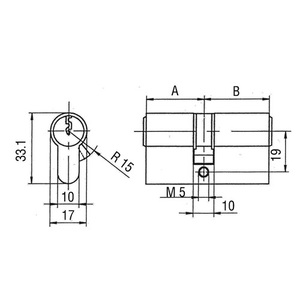 โปรไฟล์ดับเบิ้ลไซลินเดอร์ PZ 8800 35/35 มม. กุญแจ 3 ดอกแบบต่างกัน BKS - Product Image 3