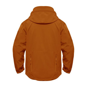 Chaqueta softshell con capucha ecológica impermeable con soporte frontal revestido para hombre ajuste cómodo última llegada para invierno al aire libre OEM - Product Image 2