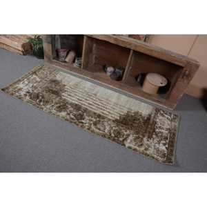 พรมปูพื้นสไตล์ตุรกีโบราณสีเบจแบบคลาสสิกงาน2.3x6.3ft ทำด้วยมือทำจากผ้าขนสัตว์เนื้อเหนียวเย็บปะติดทำจากยางสี่เหลี่ยมผืนผ้าสำหรับห้องนั่งเล่น - Product Image 3