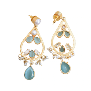 Exquis brillant longue pendante plaqué or zircon cubique boucles d'oreilles femmes mariée mariage bijoux fournitures bijoux de mode - Product Image 1