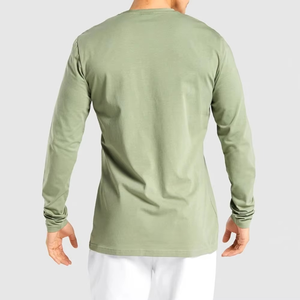 Camisetas de hombre con ropa activa para hacer ejercicio en el gimnasio, venta al por mayor, la última camiseta de manga larga para hombre, ropa de verano, cuello redondo transpirable - Product Image 3